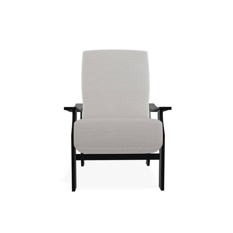 St. Catherine Marine Grade Polymer Deep Seating Cushion Arm Chair, Black, Tabloid Cloud
