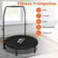 Mini trampoline réglable de haute qualité à poignée en mousse de 48 po - Peut supporter jusqu'à 400 lb, rebondisseur rectangulaire noir pour adultes - idéal pour les entraînements intérieurs et extérieurs