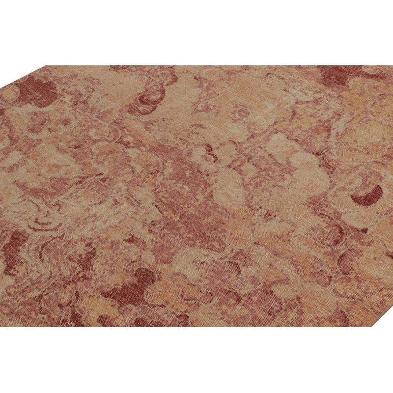 Homage Wool Abstract Area Rug in Red/Gold