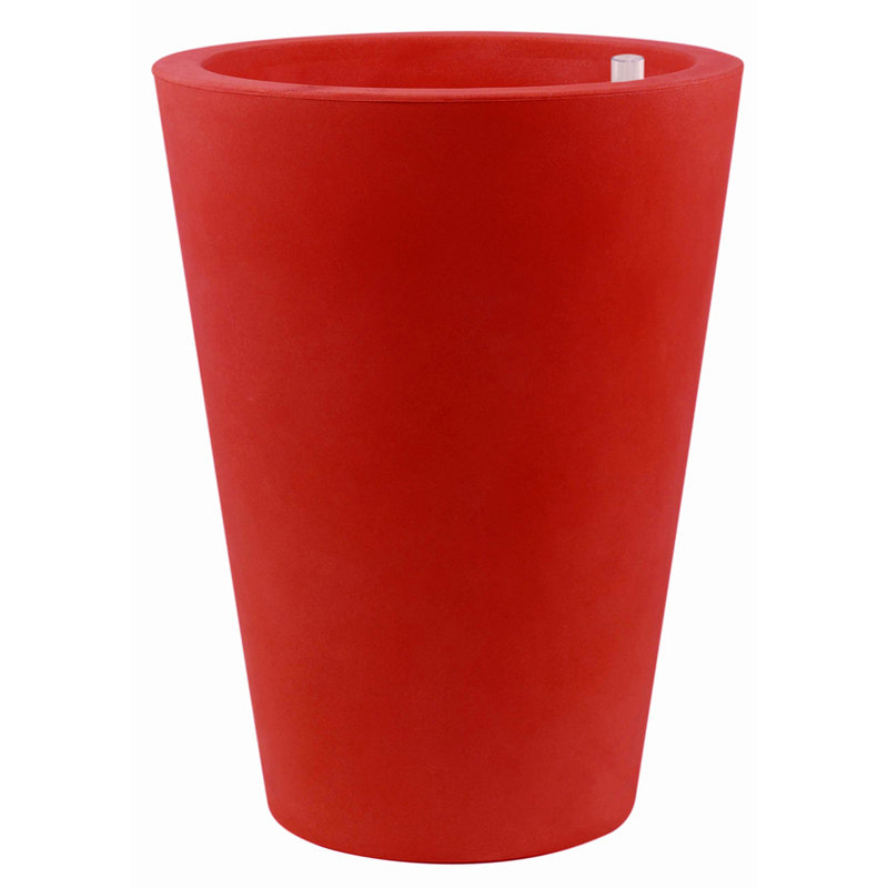 Cono Resin Pot Planter, Taupe, 31.5" H x 15.75" W x 15.75" D