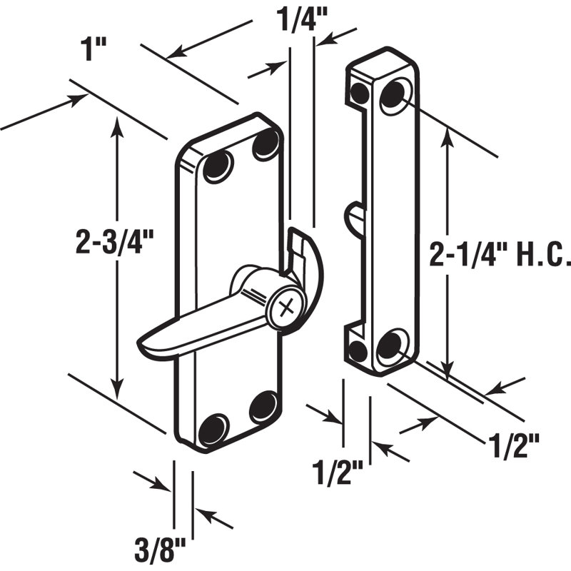 Chrome Screen Door Latch and Keeper (Single Pack), Chrome