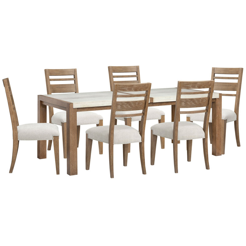 Rectangular Dining Table With 6 Side Chairs, 7Pcs:Table,6Chairs