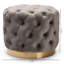Velvet Tufted Round Solid Colour Cocktail Ottoman-454774603