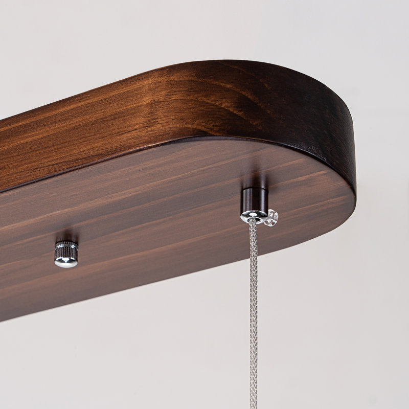 Rolde 1 - Light LED Kitchen Island Pendant, Walnut, 81.89" H x 47.24" W x 4.52" D