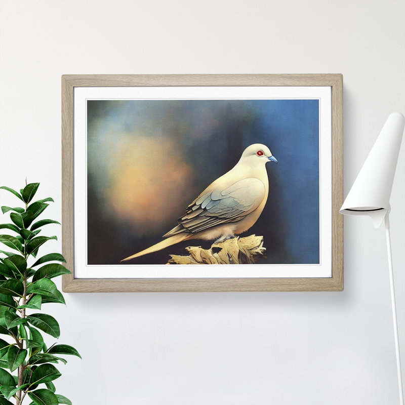 Spectacular Dove Bird - Framed Print, 46cm H x 64cm W, Oak Frame