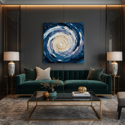 Space Milky Way Galaxy center Blue Canvas Wall Art
