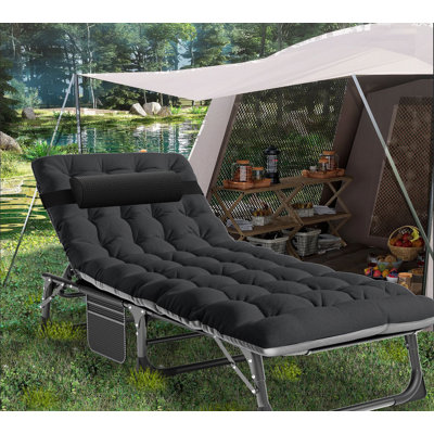 Folding Chaise Lounge Chair 5-Position, Folding Cot Heavy Duty Patio Chaise Lounges for Outside