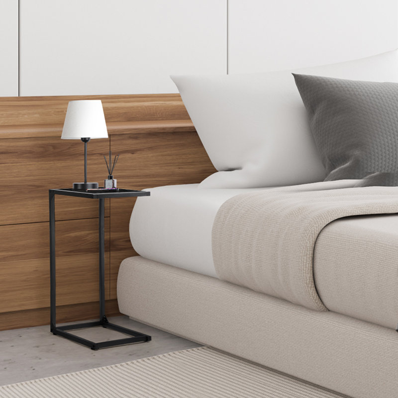 2-Pack Black C-Shaped Side Table