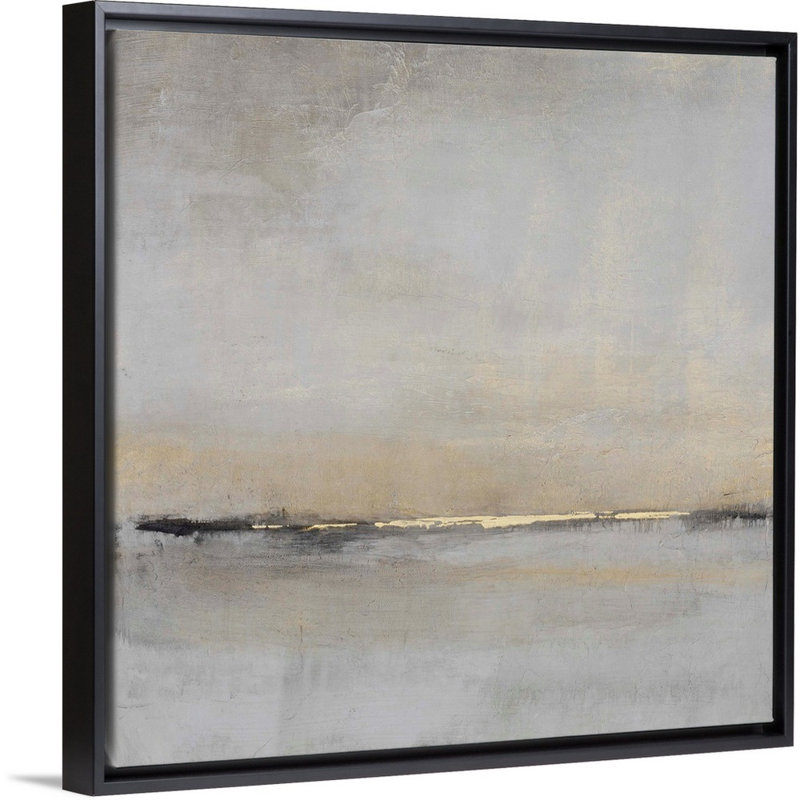 «Horizontal Flow II» par Tim O'Toole - Peinture sur toile, Toile avec cadre photo, H 32 po x l 32 po, Noir