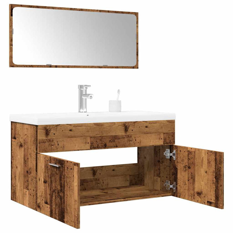 Soloma Bathroom Furniture Suite, Old Wood