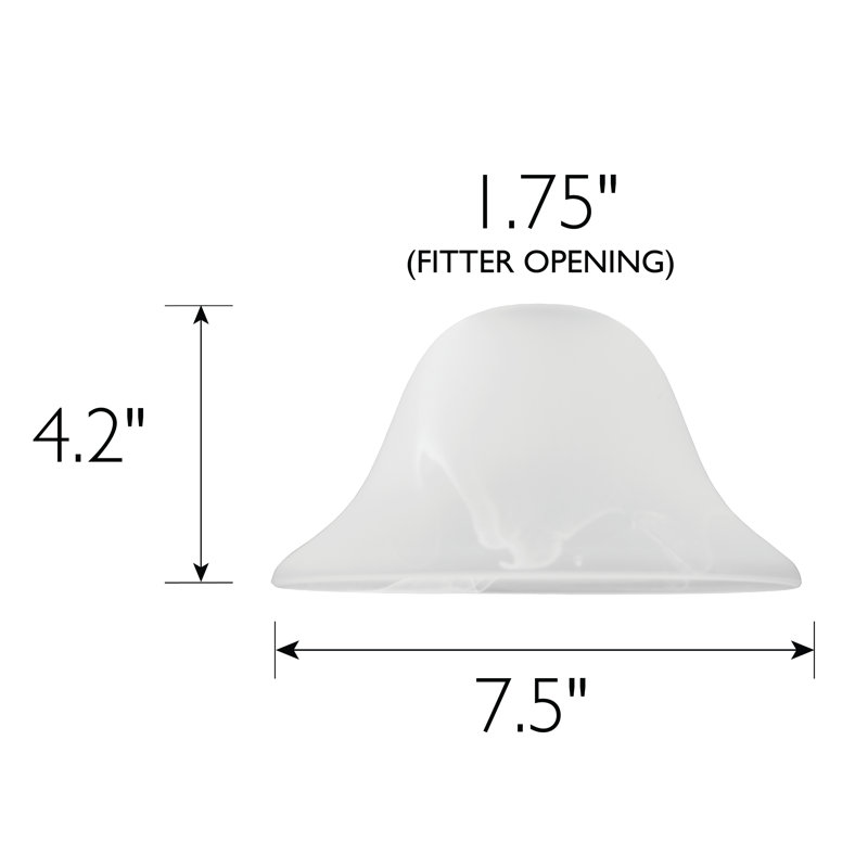 Verre clair de remplacement 7,5 pouces albâtre, collection Millbridge, blanc