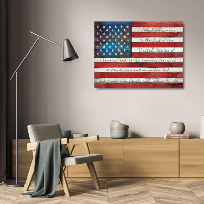 Gracie Oaks Rae, Marla Gallery Wrapped Canvas Art Titled: Pledge of Allegiance (65_MA1126) MA1126