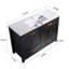 Ensemble de meuble-lavabo noir 48 po avec lavabo en céramique, armoire de rangement abondante - 4 portes à fermeture douce et 4 tiroirs-383570845