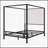 Luxurious Metal Canopy Bed with Upholstered Headboard for Dreamy Sleep-702049157-702049180