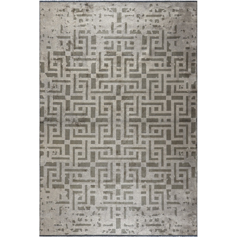 Rapture Greige/Brown Geometric Luxury Area Rug, Rectangle 7'10" x 11'2"