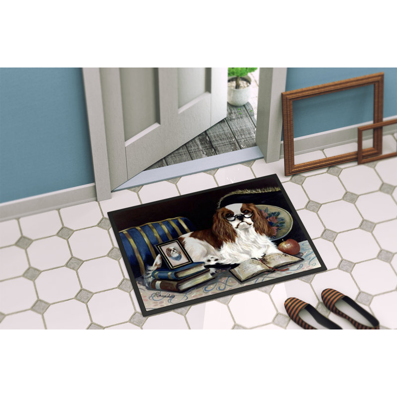 Non-Slip No Pattern Christmas Doormat, Cavalier Spaniel Perfect Student
