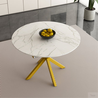 Table de salle à manger moderne et simple avec pales extensibles, base en acier au carbone en X, robuste et durable, convenant aux restaurants, petits appartements et cuisines (peut accueillir 4 à 6 personnes)