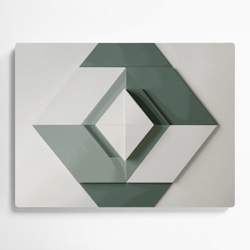 Minimalisme 90, art mural gris en métal, H 24 po x l 36 po