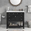 Meuble-lavabo de salle de bain avec lavabo supérieur avec 2 portes à fermeture douce et 6 tiroirs