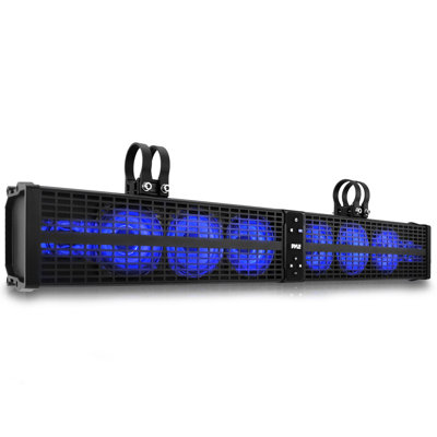 32” Powered Atv/Utv Soundbar System - Built-In Class D Stereo Power Amplifier W/ Wireless Bt Streaming, Ipx6 Waterproofing/Weatherproofing And Led Lig -  Pyle, PWPSB3202