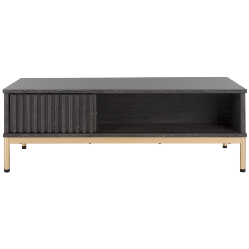 Gyselle Single Coffee Table, Distressed Black/Natural