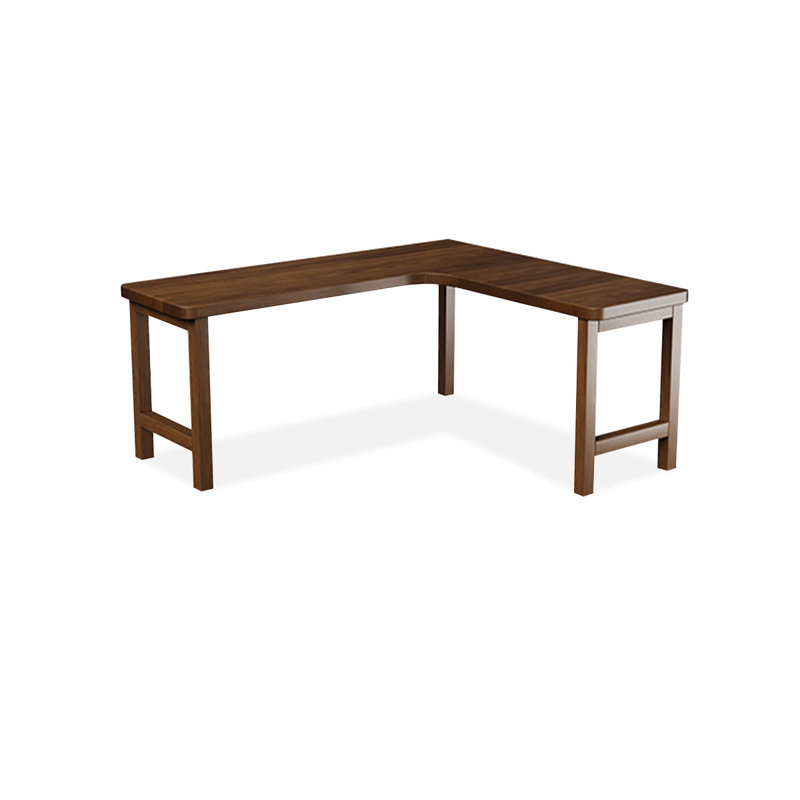 Bureau en bois de noyer clair en forme de L, H 29,53 po x l 62,99 po x P 47,24 po, Retour à droite