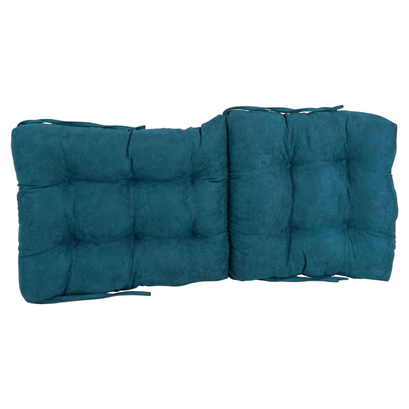 Microsuede Chair Cushion Collection Outdoor 4.5'' Seat / Back Cushion, Teal