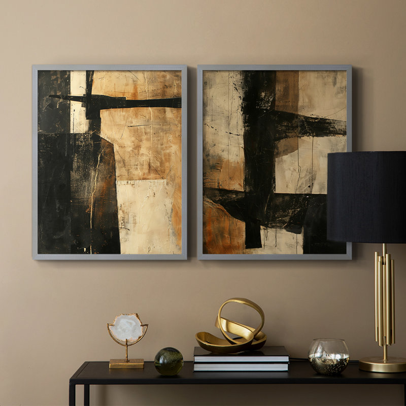 ABSTRACT Series CCCCLV - reproduction encadrée de qualité supérieure - prête à être accrochée - aucun clou requis - aucun clou requis