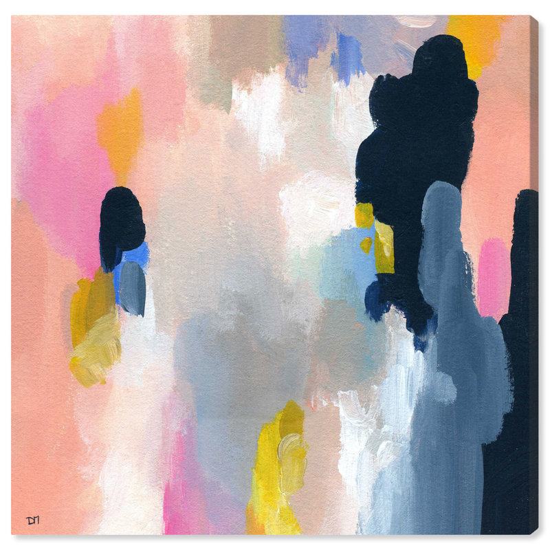 Abstrait «Happy pensé» - impression sur toile tendue, H 30 po x l 30 po x P 1,5 po, Toile tendue