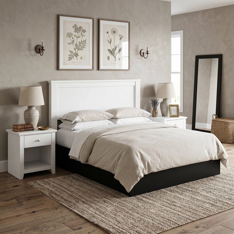 Tevrat Modern 3 Piece Bedroom Set, White