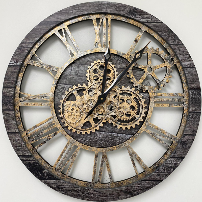 Solid Wood Wall Clock, Carbon Grey