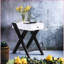Table basse moderne blanche et noire avec port USB - Tiroir coulissant pour le salon
