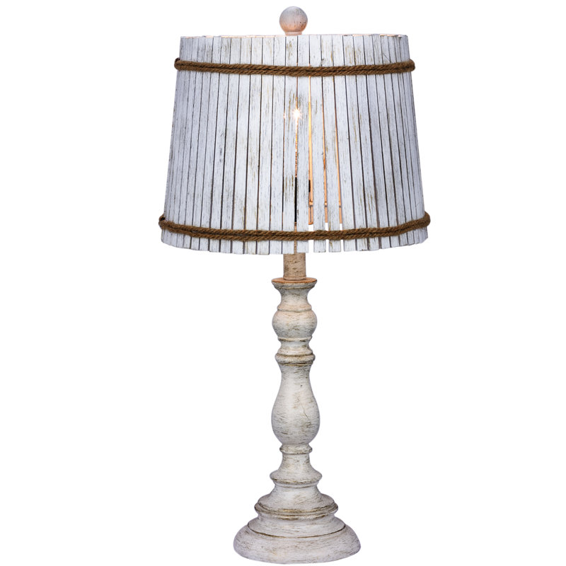 Sela Resin Table Lamp, White
