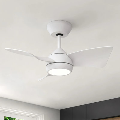 Petit ventilateur de plafond de 30 po pour petites pièces de 50 à 100 pieds carrés - Moteur à courant continu réversible à faible bruit et haut débit d'air - Ventilateur de plafond moderne avec lumière et télécommande