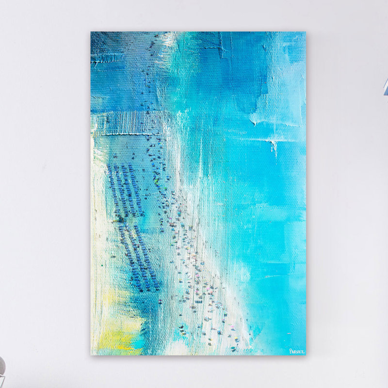 « aqua beach » par parvez taj,, reproduction sur toile tendue, H 60 po x l 40po x P 1,5 po
