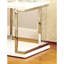 Table de bout contemporaine blanche avec revêtement en laque et détails décoratifs rectangulaires chic dans le cadre inférieur