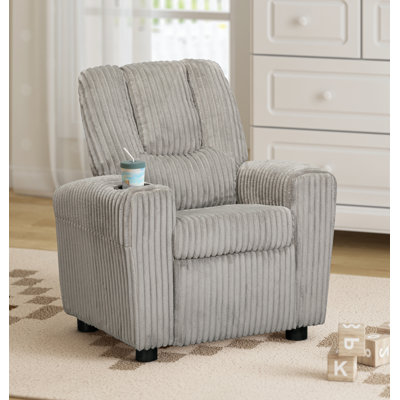 Chase Kids Recliner Chair Soft Gray Cords by Olive & Opie