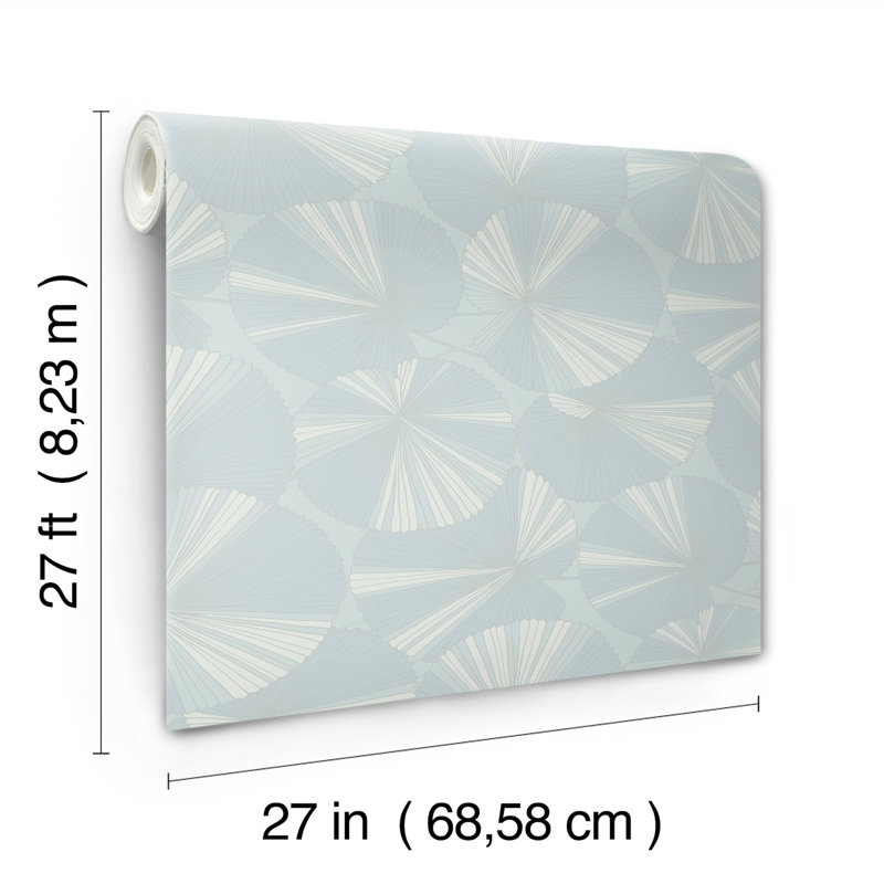 Papier peint Layered Spa Lily Pads, Bleu clair
