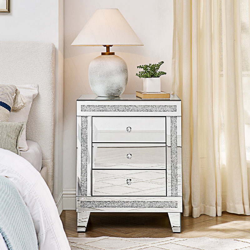 Mirror Three Drawer Cabinet, Multi Functional Storage Cabinet, Entryway Cabinet