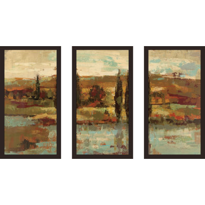 «Hot Day by the River», reproduction de peinture à l'acrylique à multiples images encadrée