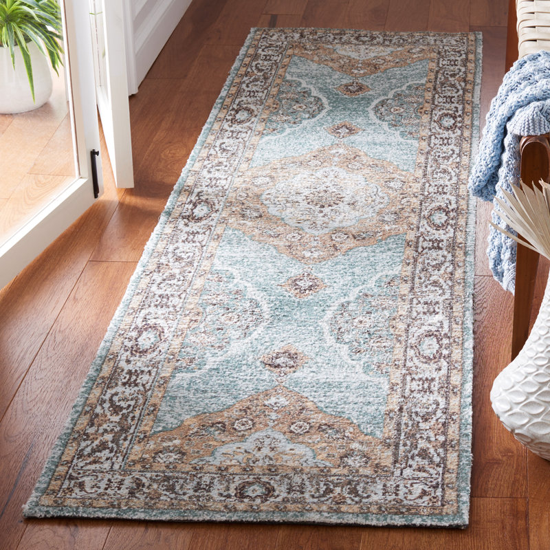 Algona Oriental Handmade Tufted Sage/Green Area Rug, Runner 2'3" x 8'