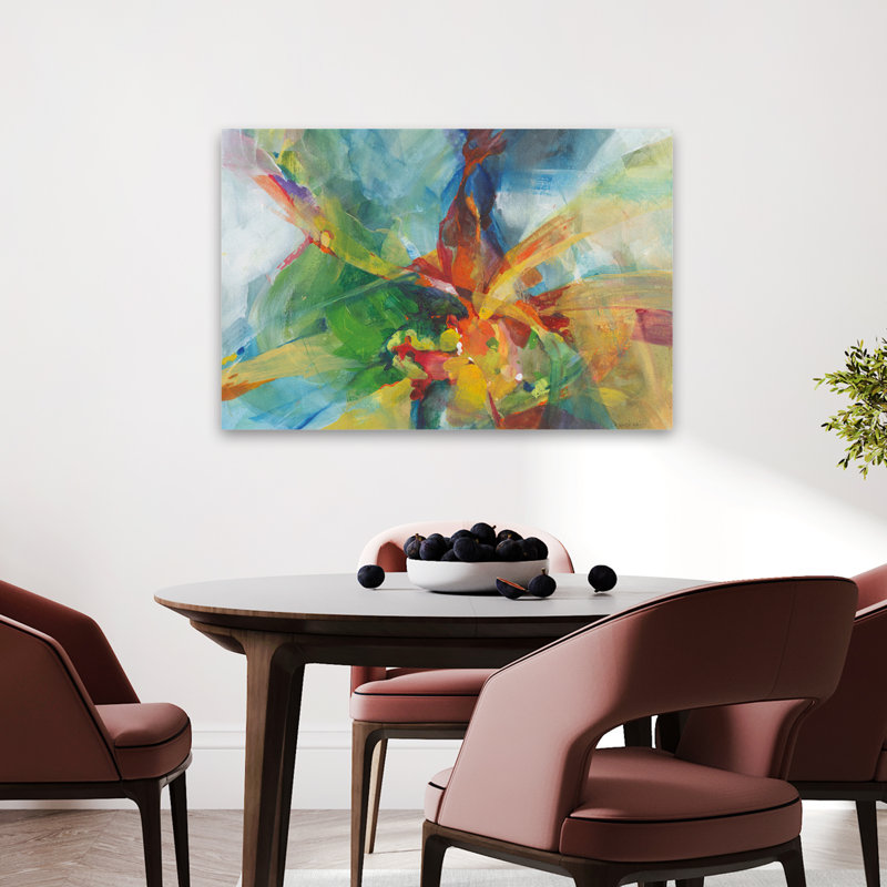 Abstract And Blue Channel Chasing Art, 24" H x 36" W