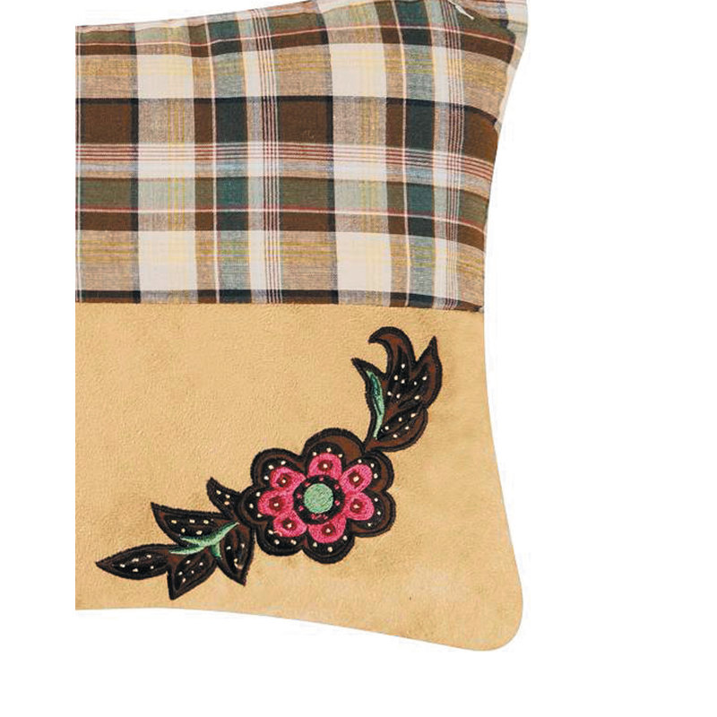 Rustic Damask Patch Pieced Throw Pillow