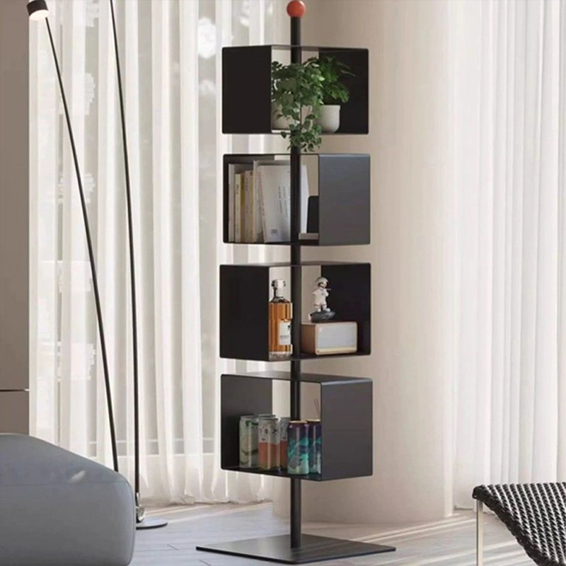 Bibliothèque standard moderne en acier au carbone de couleur noire, Noir