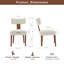 Chaises de salle à manger rembourrées de style Mid-Century, chaises de salle à manger en bois massif avec dossier incurvé, chaise d'appoint avec pieds en bois massif pour salle à manger, blanc-1217638524-1217594532