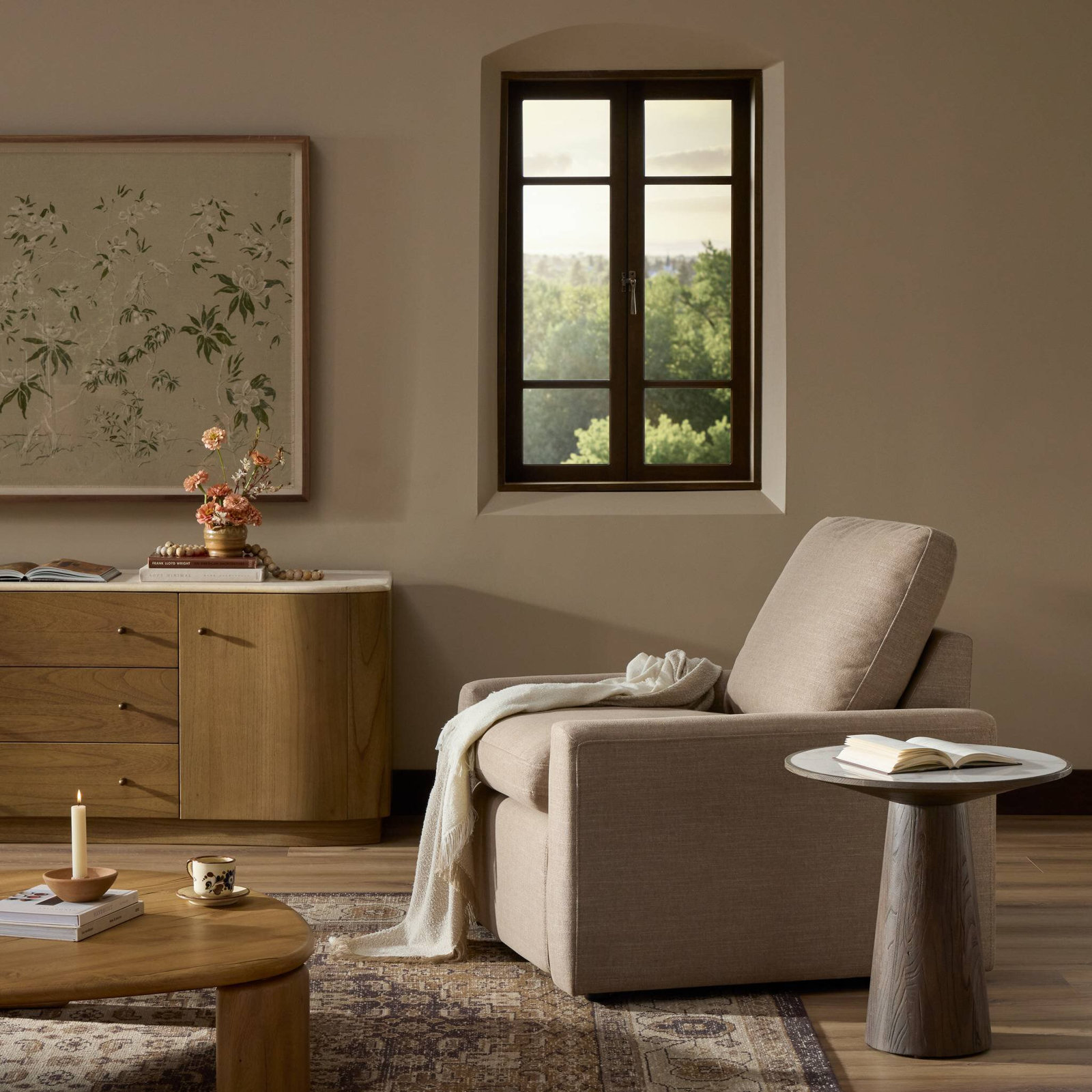 Kenne Recliner, Polyester Blend, Crypton Nomad Taupe