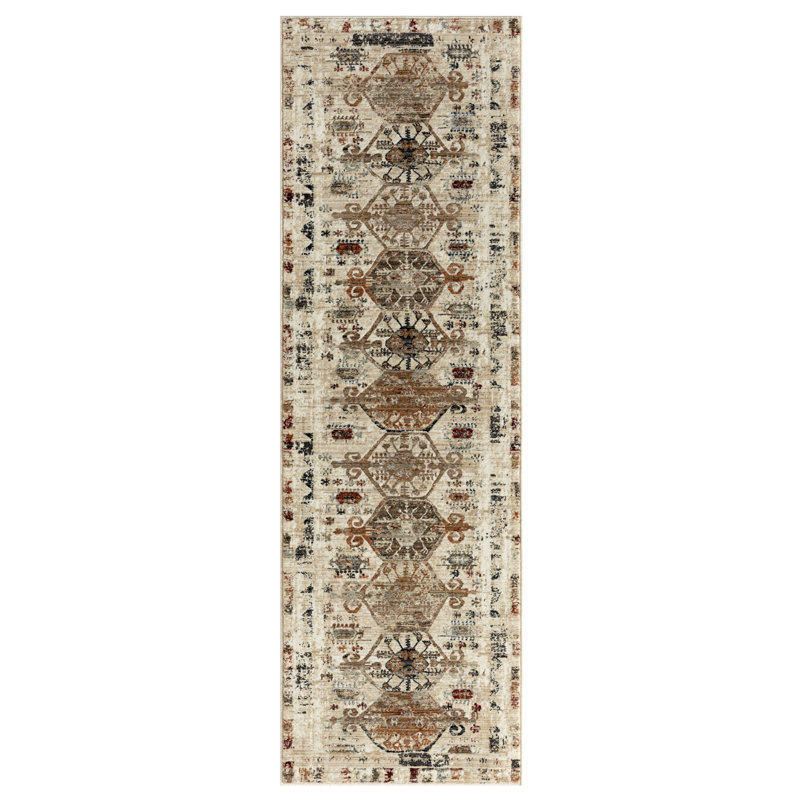 Ombre Area Rug in Beige, Runner 2'3" x 7'8"