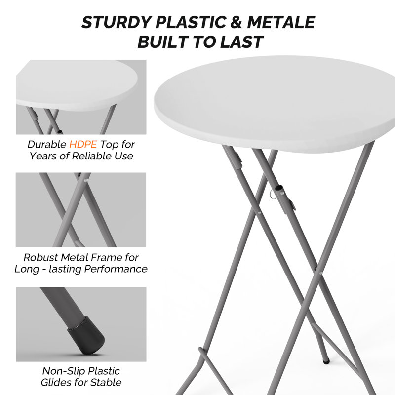 Patio White Plastic Folding Table