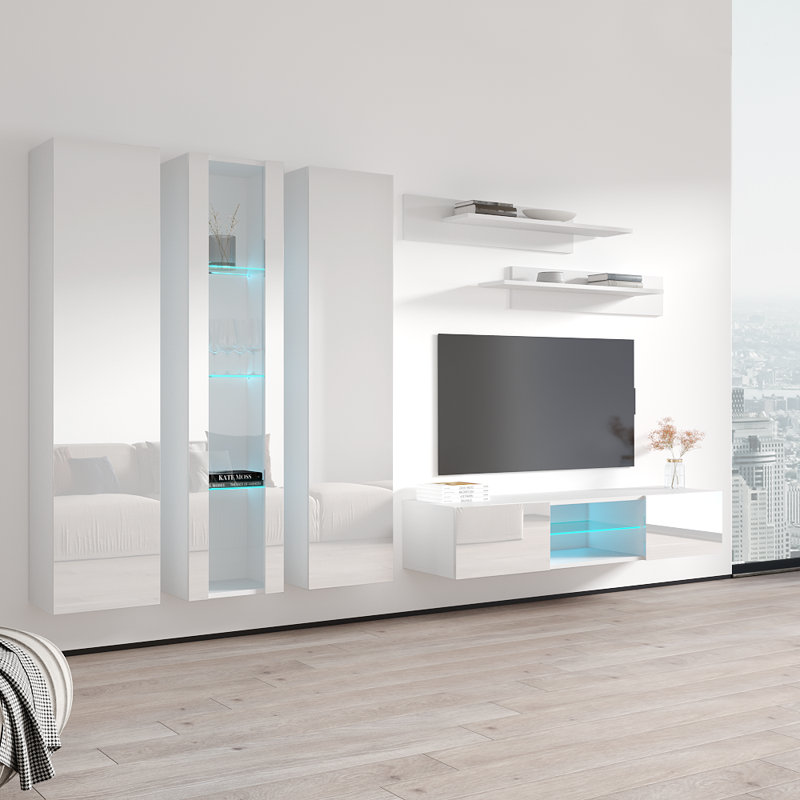 Meuble audio-vidéo flottant Fly, Blanc