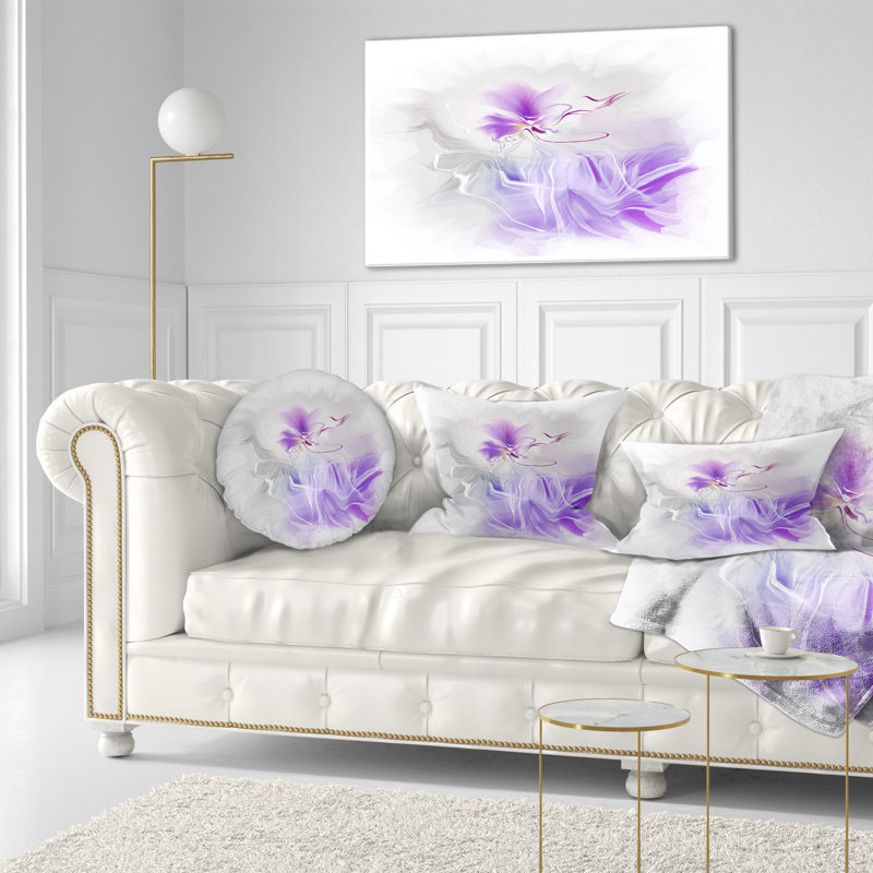 Coussin décoratif floral à motif peint